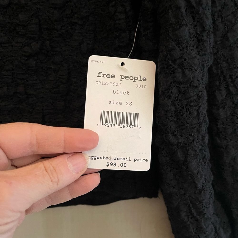 NWT Free People Tea time long puff sleeve top, size XS boho whimsigoth lace‎ - Picture 10 of 15